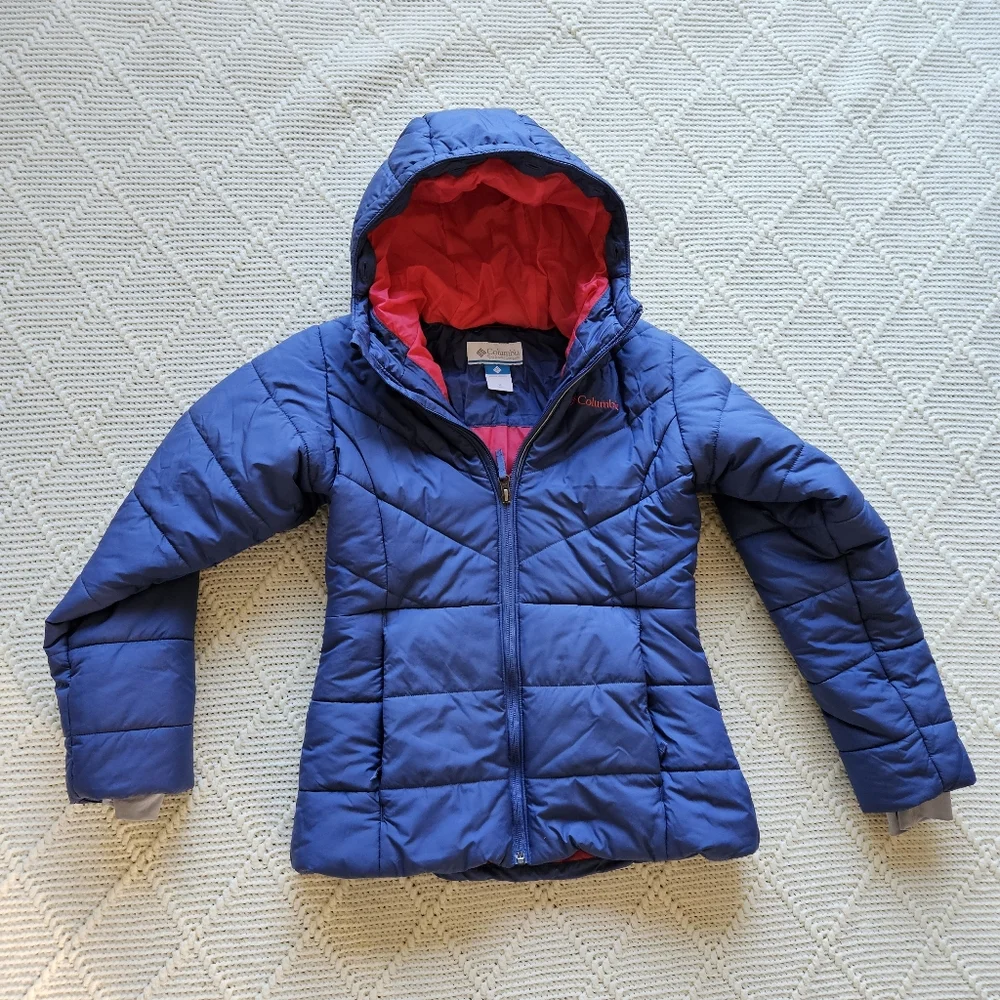 Columbia hooded puffer jacket Girls size M (10-12)